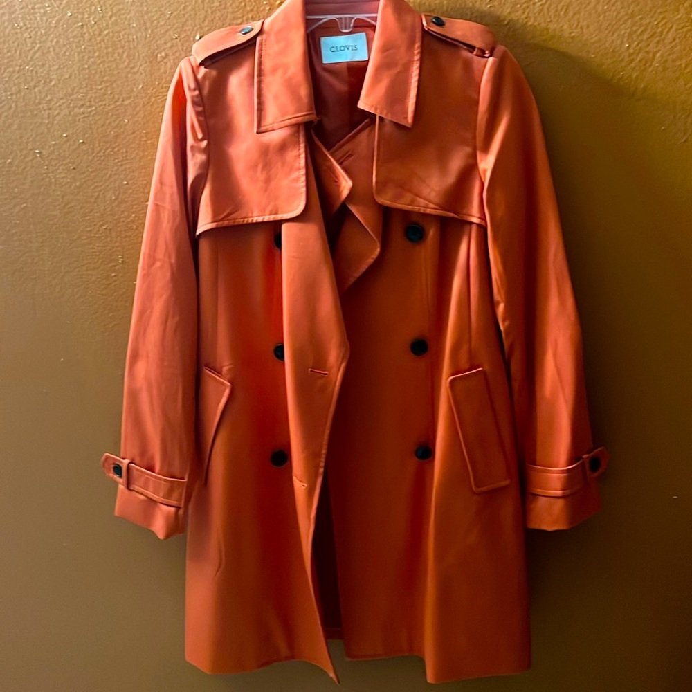 NEW Burnt Orange Trench Coat size M-L Clovis